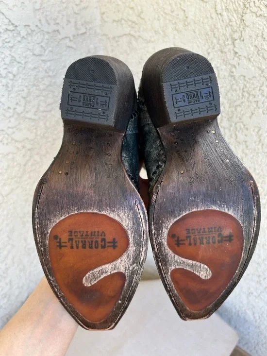 Corral Aztec Leather Cowboy Boots 8.5 - Picture 9 of 17